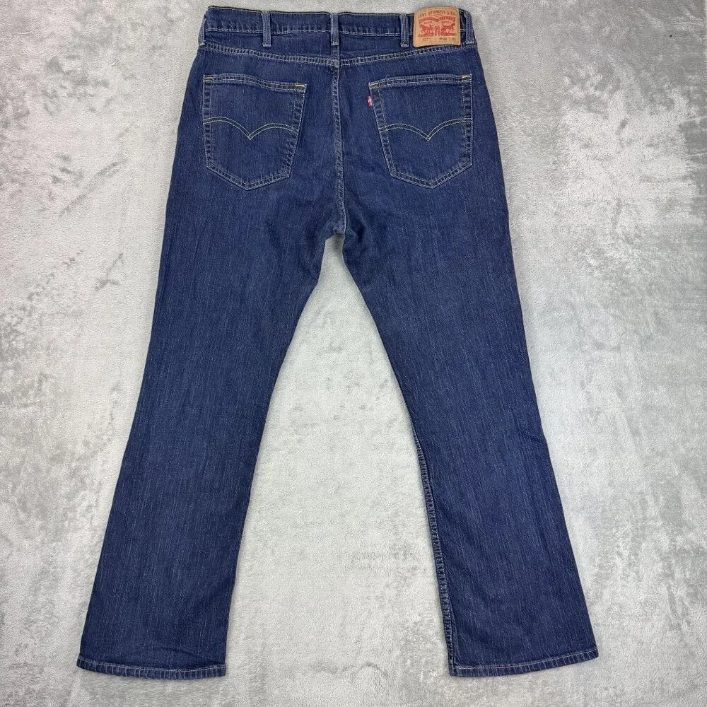 LEVIS 527 Boot Cut Denim Jeans Stretch Mens 38 Western Bootcut Blue Medium Wash